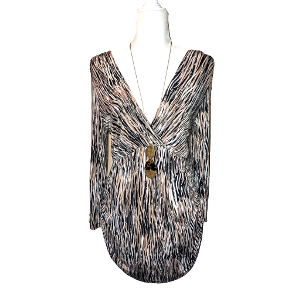 Motherhood Maternity V Neck 3/4 Sleeve Top Tunic Size Medium